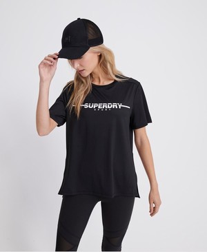 Superdry Training Gym Női Pólók Fekete | CKUVS6472